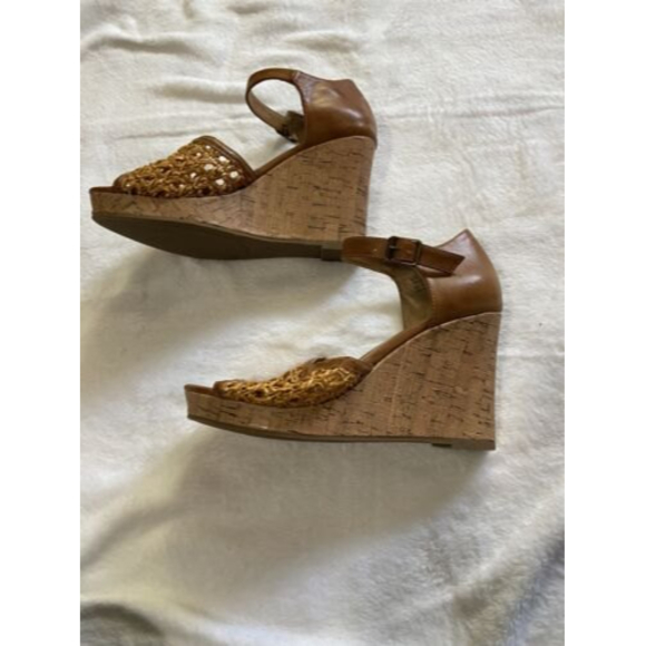 Maurices Eloise Size US 6 Women's Huarache Cork Wedge Heel Sandals Brown 106662 - Picture 5 of 10